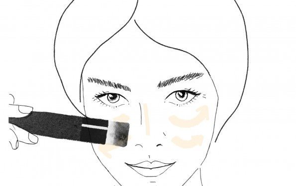 applying hiro foundation to the face