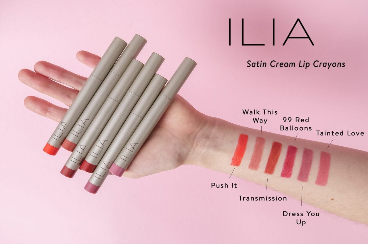 ILIA's Satin Cream Lip Crayons Swatched
