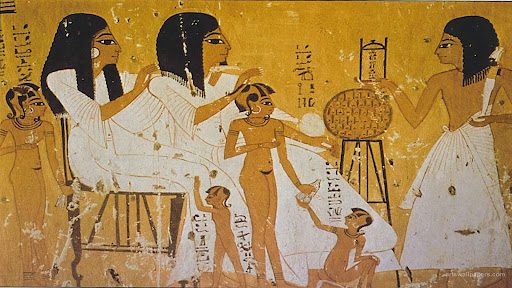 An Egyptian family with four daughters.