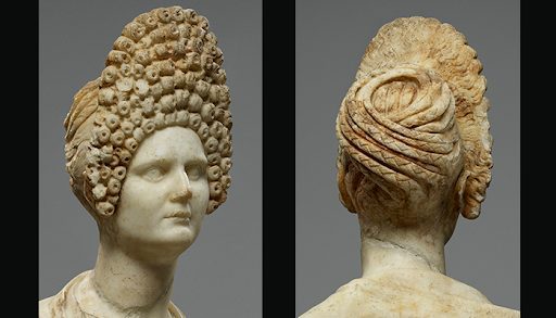Bust of a Flavian Woman (profile and back view), late 1st century A.D., Roman. Marble. The J. Paul Getty Museum.